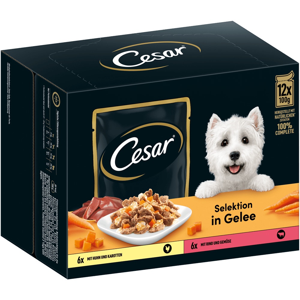 CESAR® Selektion in Gelee, Huhn & Rind, 12 x 100g - 1