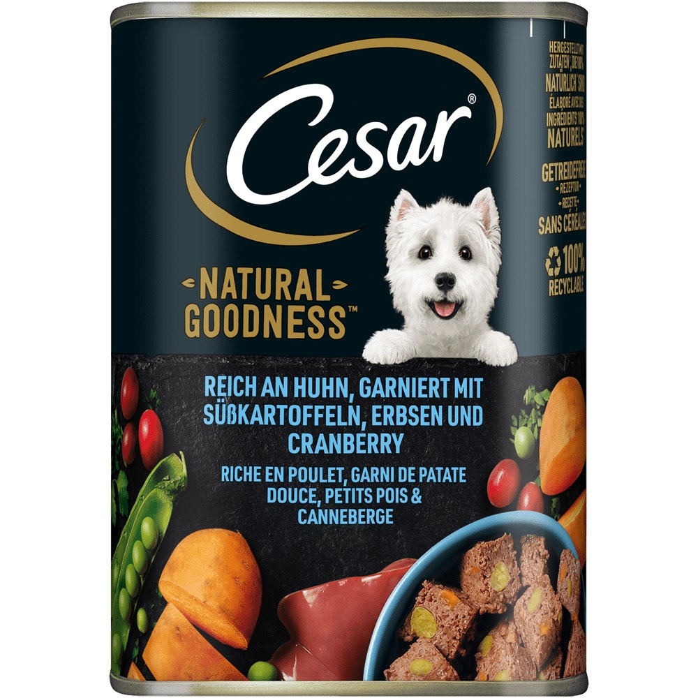 CESAR® NATURAL GOODNESS™ Terrine mit Huhn, Superfoods, ohne Getreide, 400g - 1