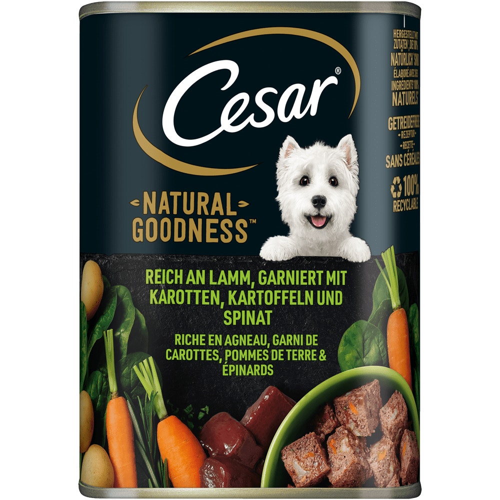 CESAR® NATURAL GOODNESS™ Terrine mit Lamm, Superfoods, ohne Getreide, 400g - 1